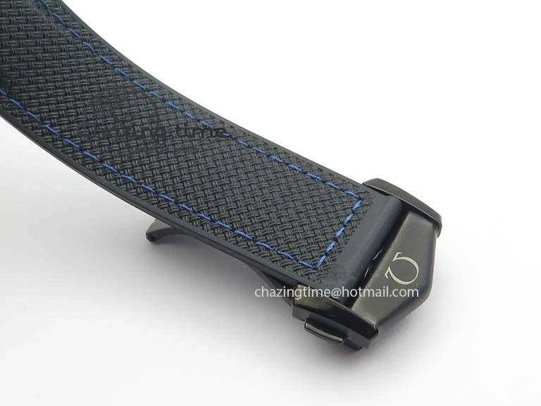 0317 Unique Planet Ocean 45mm Real Ceramic Blue BP-Maker Best Edition Black Dial On Nylon Rubber Strap A 8184